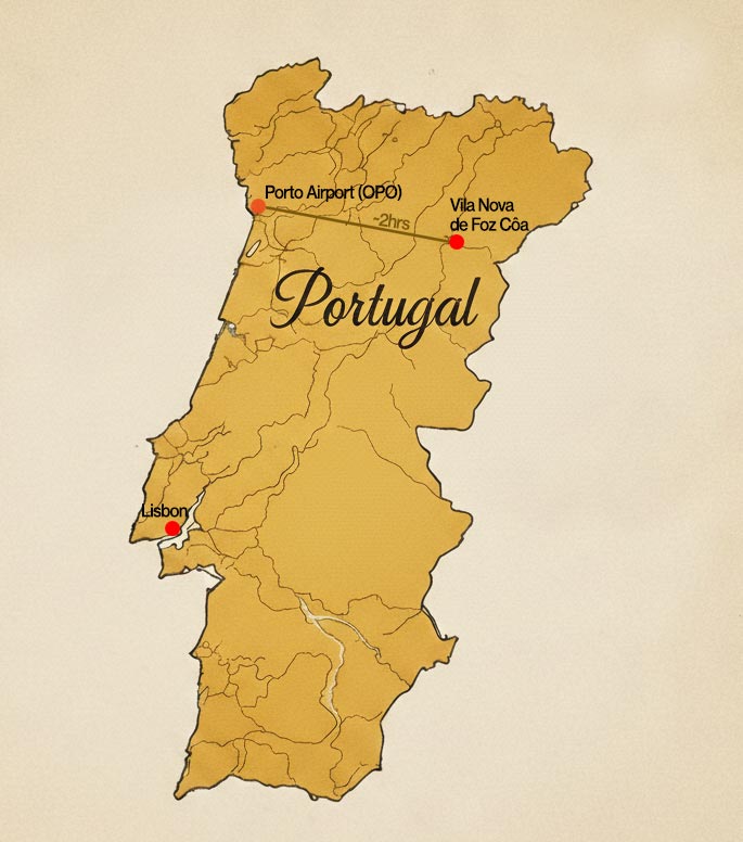 Situation of Côa in Portugal